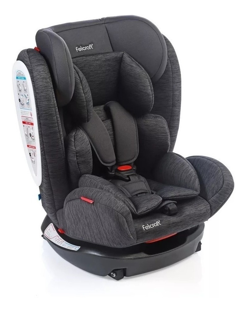 Butaca Auto Bebe C Doble Isofix De 0 A 36 Kg Felcraft Z 26 Color Gris