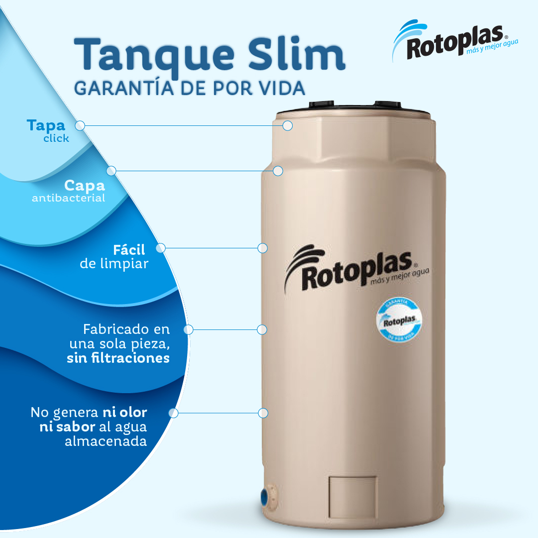 Tanque De Agua Rotoplas Slim Ultradelgado Cuatricapa Vertical