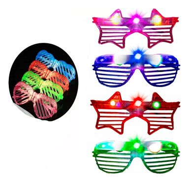 10 Lentes Flogger Led formas surtidas Cotillon Luminoso Fiesta