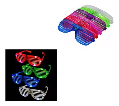 10 Lentes Flogger Led Cotillon Luminoso Fiesta Color Surtidos