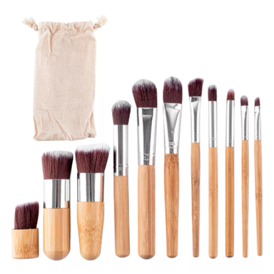 11 Brochas Maquillaje con Bolso