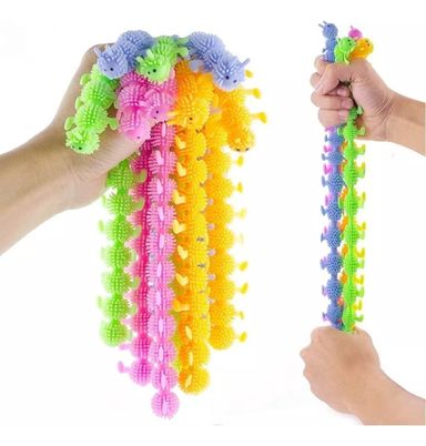 3 Gusanos Elástico Juguete Sensorial Antiestrés Color Multicolor