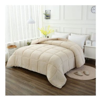 Acolchado Kavanagh Soft 2 1/2 plazas diseño lisa color natural de 2.5m x 2.3m