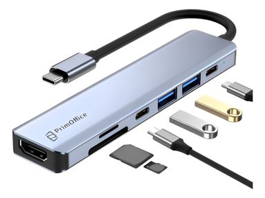 Adaptador Hub Aluminio Usb C Multifuncional 7 En 1 Mac / Pc