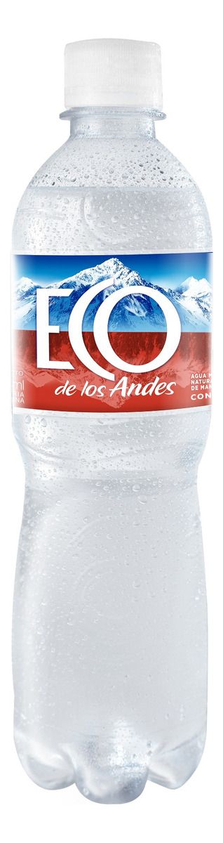 Agua mineral Eco de los Andes Sin gas con gas botella 500 mL