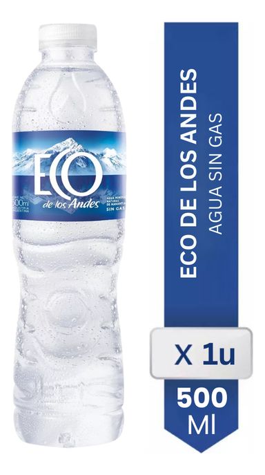 Agua mineral Eco de los Andes Sin gas sin gas botella 500 mL