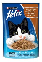 Alimento Felix Sensaciones para gato adulto sabor pollo y hígado en sobre de 85 g