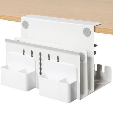 Almacenamiento lateral de escritorio, soporte para laptop debajo del escritorio, organizador de