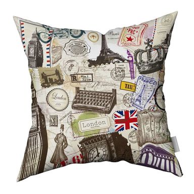 Almohadon 40x40 cm Viajes Negro