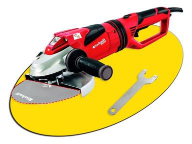 Amoladora Angular Einhell Teag 230 Mm 2300w 9 Pulgadas Grande - Antipolvo Hierro Concreto Hormigon Pared Metal Obra Color Rojo Y Negro Frecuencia 50