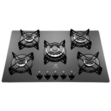 Anafe Multigas Vitrocerámico Electrolux GC75M 5 Hornallas Color Negro