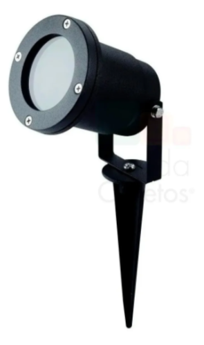Aplique Exterior Estaca Jabalina Dicroica Led Gu10 Negro