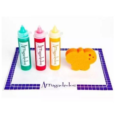 Arrugadedos Valija Crayon Mojado 3 Colores Esponja Pizarra