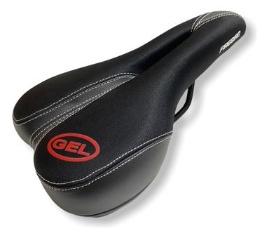 Asiento Bicicleta MTB Firebird Antiprostático Gel 17cm Negro/Rojo – Almohadilla de Gel, Diseño “Anatómico” para Máximo Confort