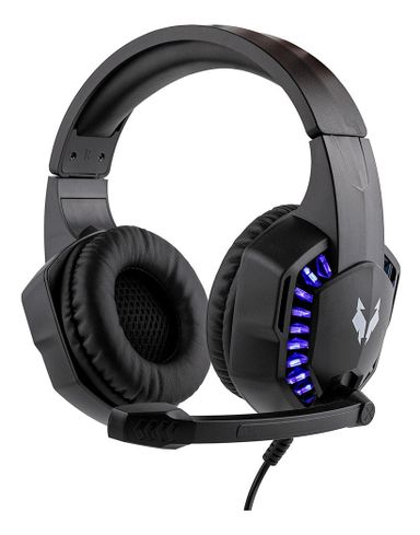 Auriculares Gamer Gadnic Led Compatible Pc Consolas Play Color Negro Color de la luz Azul