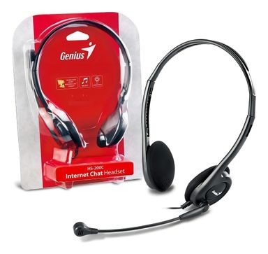 Auricular Genius Hs 200c Con Microfono Vincha Skype Chat Negro