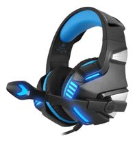 Auriculares gamer Hunterspider V3 negro y azul con luz LED