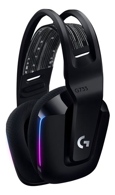 Auriculares gamer inalámbricos Logitech G Series G733 negro con luz rgb LED