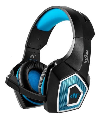 Auriculares Gamer Nisuta Nsaug350 Con Micrófono Color Celeste