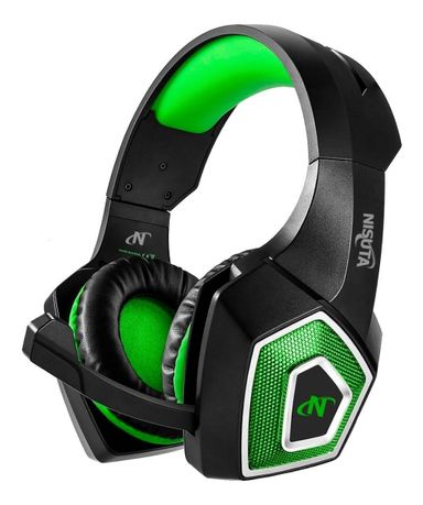Auriculares Gamer Nisuta Nsaug350 Con Micrófono Color Verde