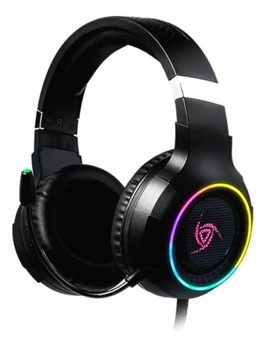 Auriculares gamer VSG Shake negro con luz LED