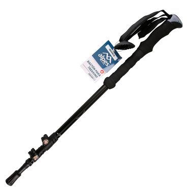 Bastón Trekking 65 Cm Acero Negro Alpes