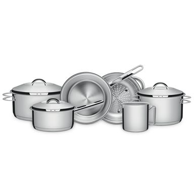 Batería de Cocina Solar de Acero Inoxidable con Fondo Triple y Tapa set 6 Piezas