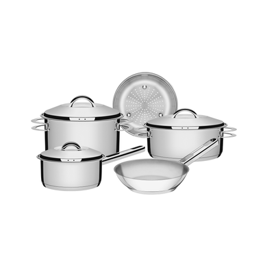 Batería de Cocina Solar de Acero Inoxidable Triple Fondo 5 piezas