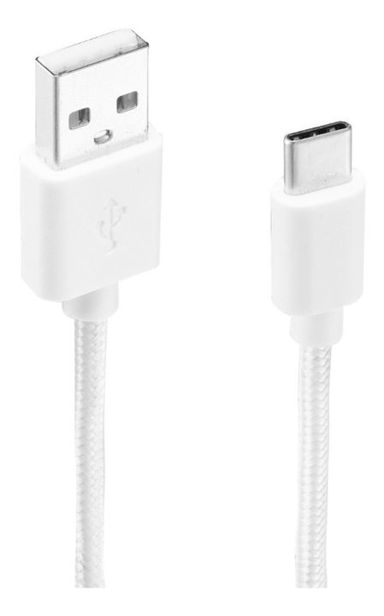 Cable Dekkin Usb Tipo C Trenzado Blanco Ca-305 B