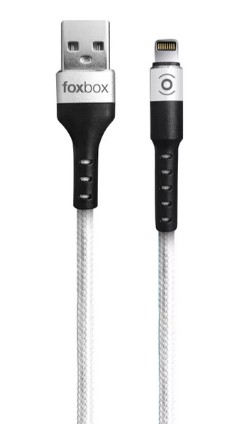 CABLE FOXBOX ROUND PRO LIGHTNING A TYPE-C , BLANCO, 1.25M (7430)