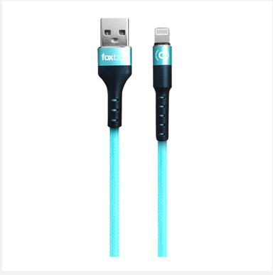 CABLE FOXBOX ROUND USB A LIGHTNING , CELESTE, 1M (4964)