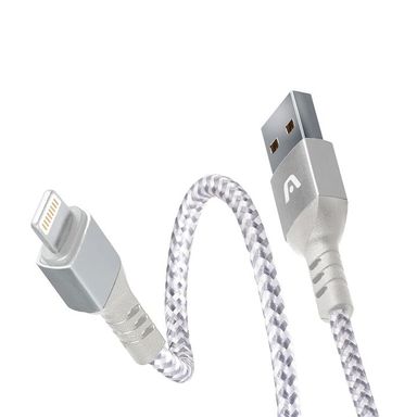 Cable Trenzado Argomtech Lightning A Usb 2.0 Blanco 1,8m