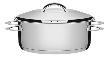 Cacerola Acero Inoxidable Tramontina Triple Fondo Solar 24 C Color Plateado
