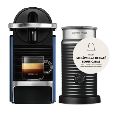 Cafetera Nespresso Pixie Blue con Aeroccino A3KD62-AR-BLNE-EI
