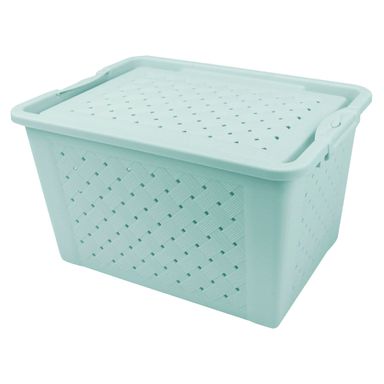 Caja Organizadora 44X32X25.7 Cm 25 Lts Plástico Menta Cotidiana