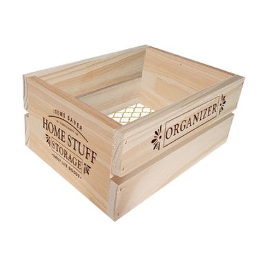 Cajón Organizador 15X21 Cm Madera Natural Tierra Nativa