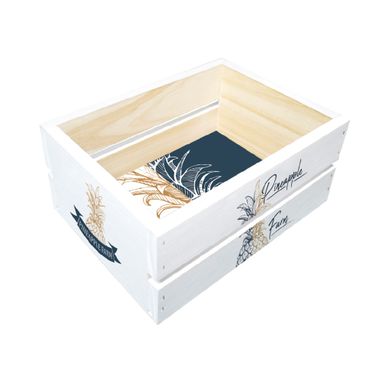Caja Decorativa 15x21 Cm Madera Blanco Tierra Nativa