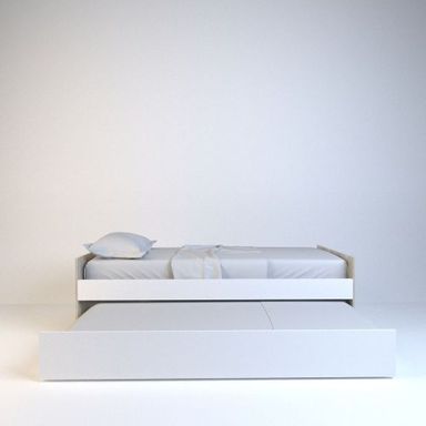 Cama 1 Plaza Marinera Melamina Dormitorio Nevado con Everest