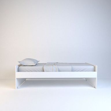 Cama 1 Plaza Melamina Dormitorio Blanca