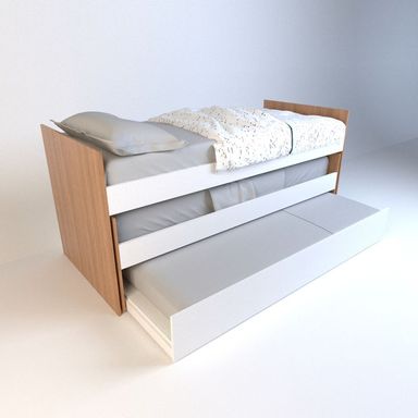 Cama 1 plaza melamina dormitorio nido triple Olmo con Everest