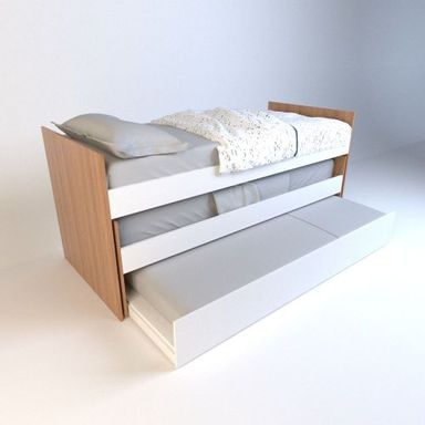 Cama 1 Plaza Melamina Dormitorio Nido Triple Olmo con Everest