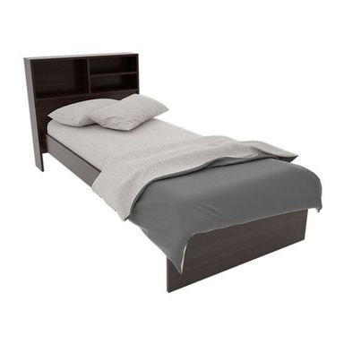 Cama Con Repisa Orlandi 1 Plaza Wengue Art.87