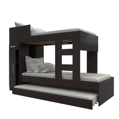 Cama cucheta 600 Orlandi 1 plaza 155x231 cm wengue