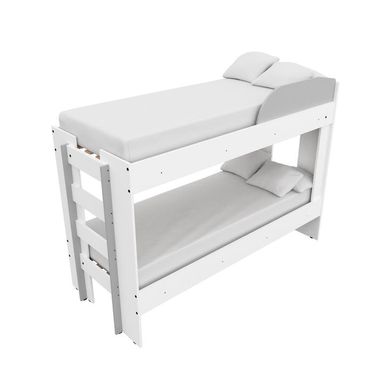 CAMA CUCHETA MOSCONI DOBLE EMOGI JUVENIL INFANTIL MELAMINA 56743 COLOR BLANCO