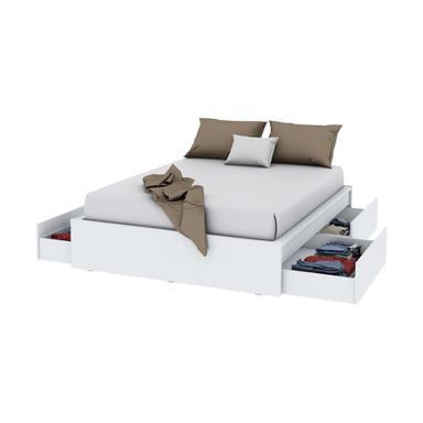 Cama Doble C141 Blanca Centro Estant