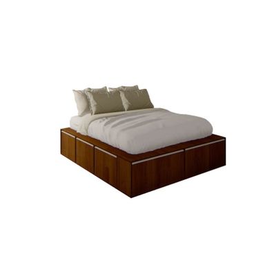 Cama PRO EMC 2 Plazas 1,40m con 6 cajones y 2 zapateros Wengue