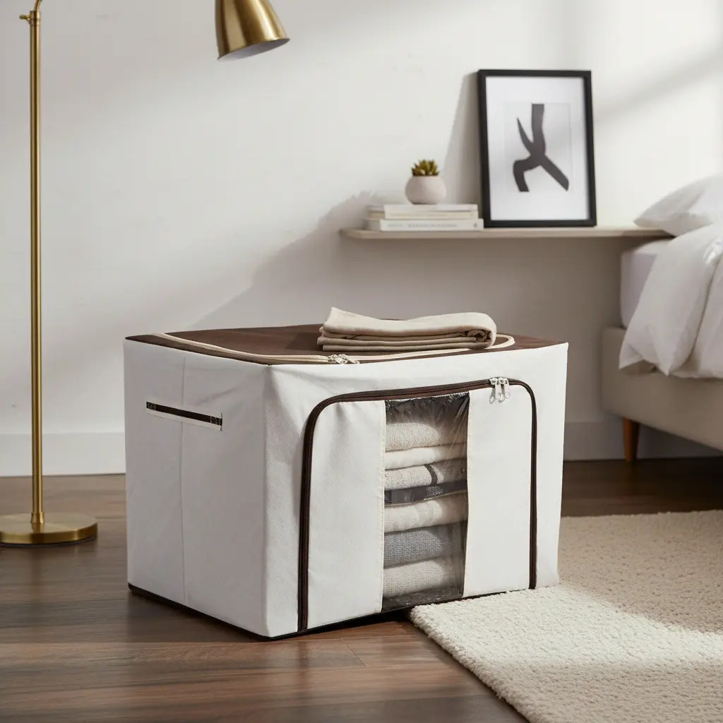 Somi Rigid Canasto Organizador Ropa Cajon Plegable Cierre Semi Rigido Color Blanco ...