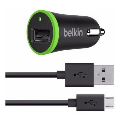 Cargador De Auto Belkin Micro 2.1a Univ W/4 Microusb Negro
