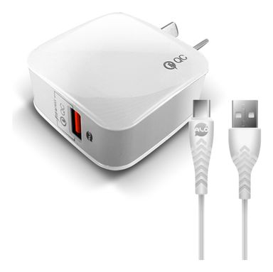 Cargador De Teléfono Qualcomm Quick Charge 3.0 Blanco Micro Usb