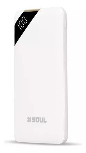 Cargador Portátil Rapido 10000 Mah Powerbank Con Visor Led Blanco